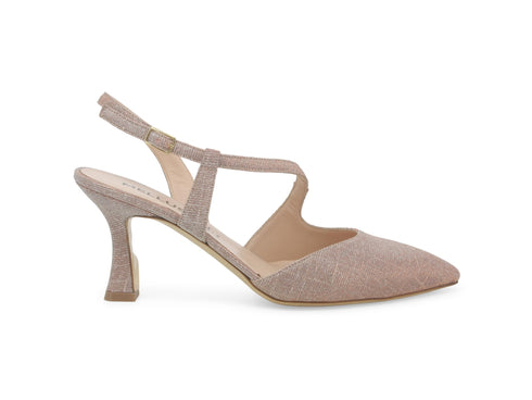 Melluso Scarpe Cerimonia Eleganti Cinturino Tomaia Tessuto Rosa E1634ZV-247196